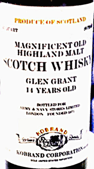 MOHM Scotch Glen Grant 14 A&N label